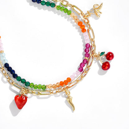 KissYan Adjustable Stackable Enamel Beaded Bracelets for Women