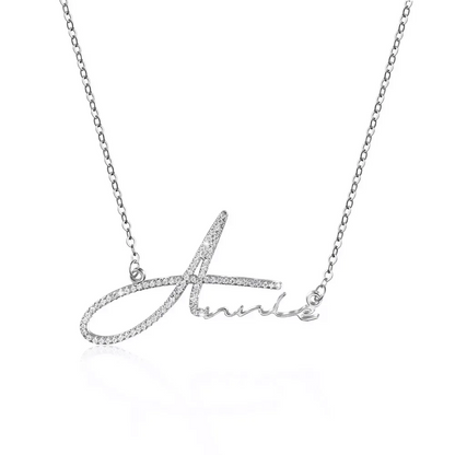 Signature Style Name Necklace With Diamond