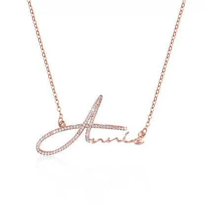 Signature Style Name Necklace With Diamond