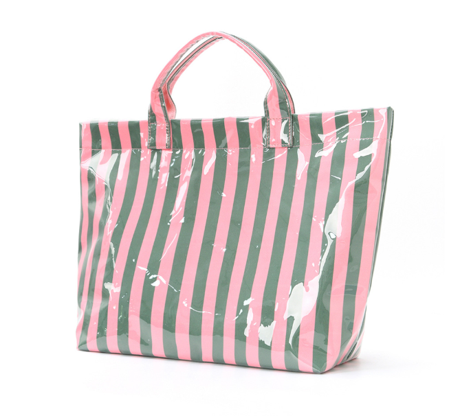 Striped Tote Bag – Lightweight Large-Capacity Handbag for Commuting & Travel