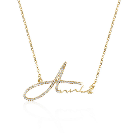 Signature Style Name Necklace With Diamond