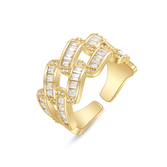 Adjustable Statement Irregular Geometric Diamond Chunky Finger Rings-Rhomboid