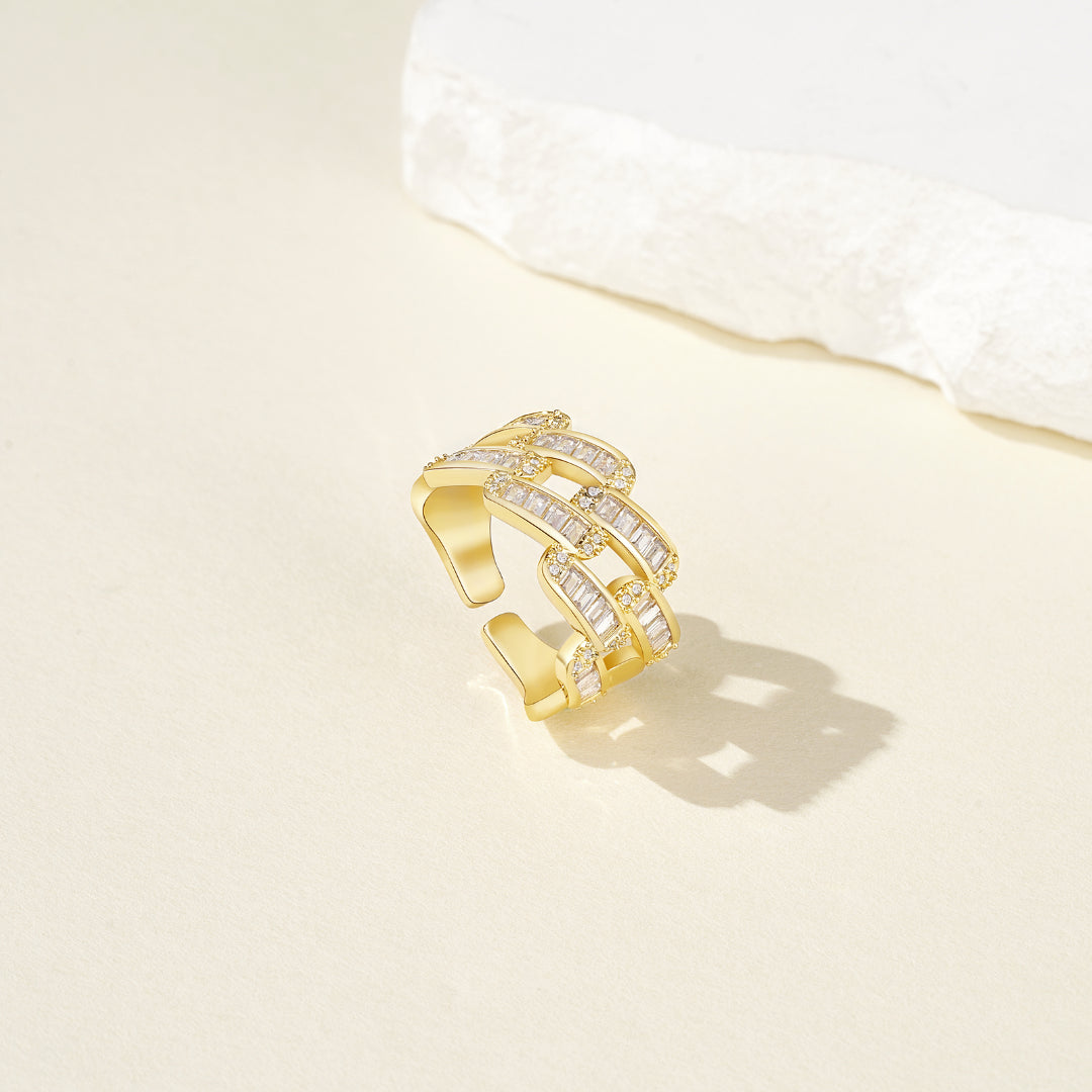 Adjustable Statement Irregular Geometric Diamond Chunky Finger Rings-Rhomboid