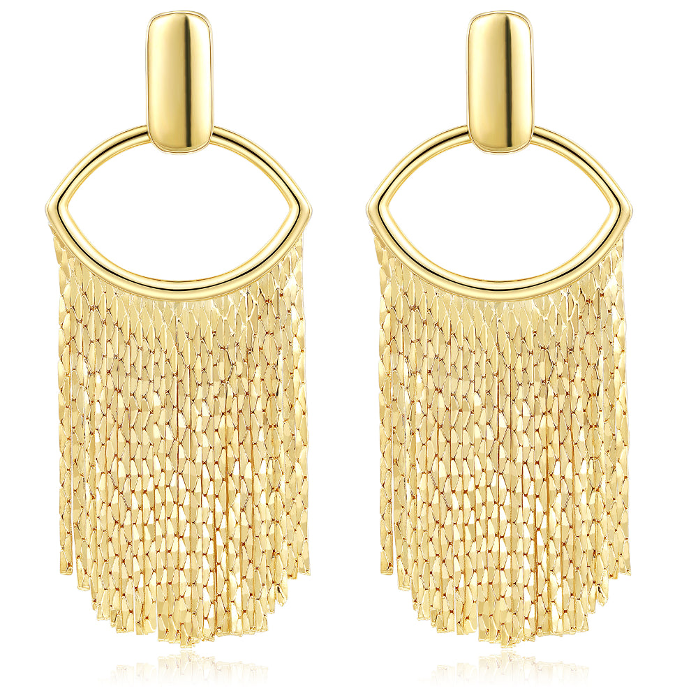 Tassel Dangle Earrings 14K Gold Plated