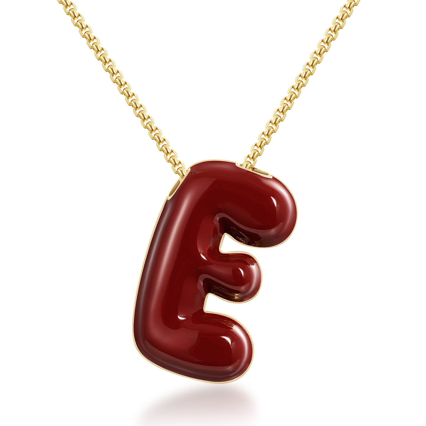 14K Gold Plated Enamel Initial Pendant Letter Necklace