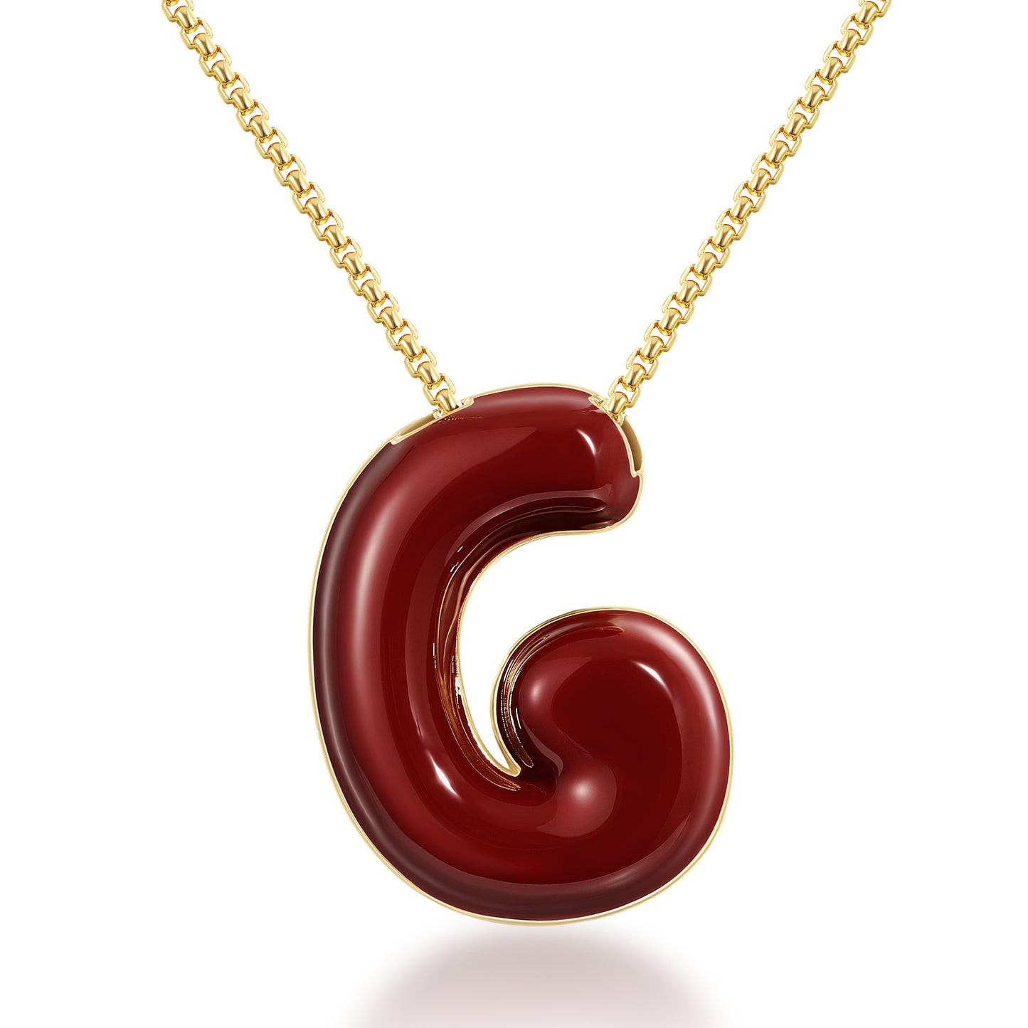 14K Gold Plated Enamel Initial Pendant Letter Necklace