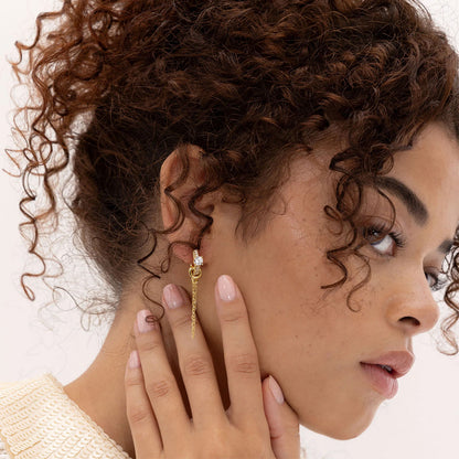 KissYan Single/Double Detachable Multi-Wear Huggie Hoop Chain Earrings