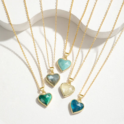 Natural Amazonite Heart Pendant Necklace