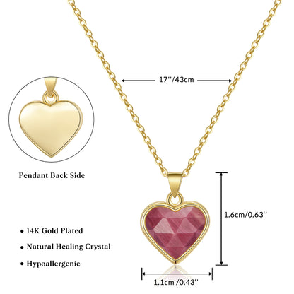Natural Rhodochrosite Heart Crystal Pendant Necklace