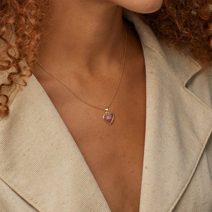 Natural Rhodochrosite Heart Crystal Pendant Necklace