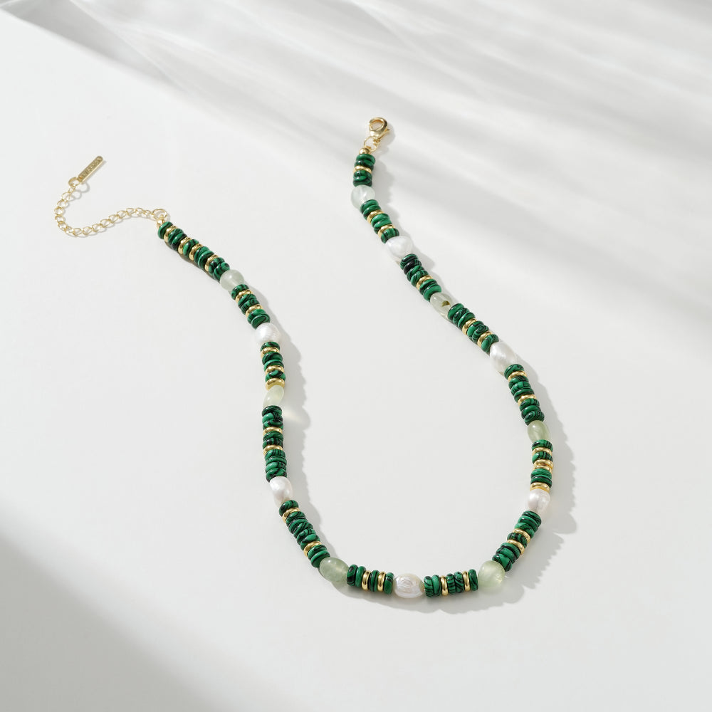 Natural Malachite Gemstone Choker Necklace