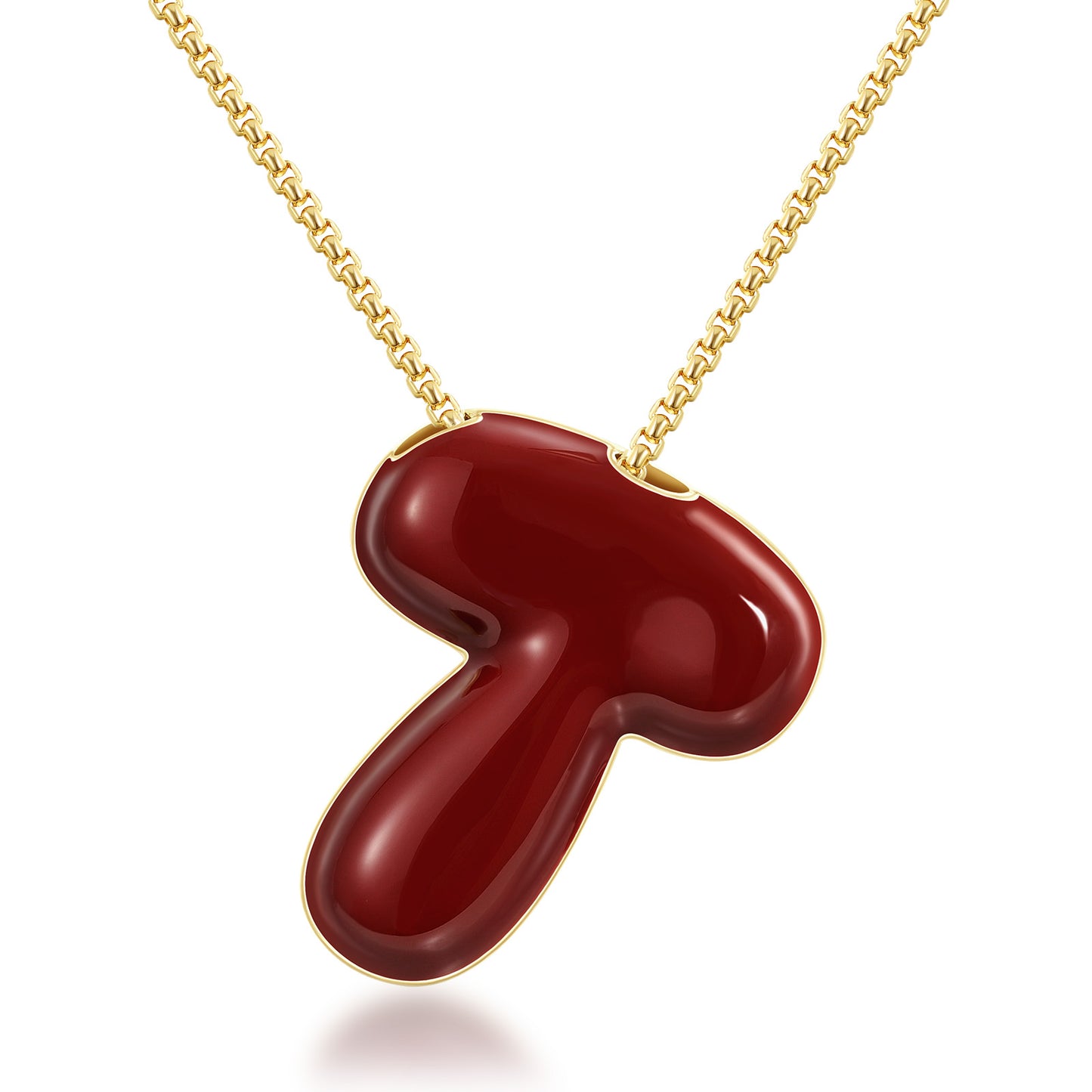 14K Gold Plated Enamel Initial Pendant Letter Necklace