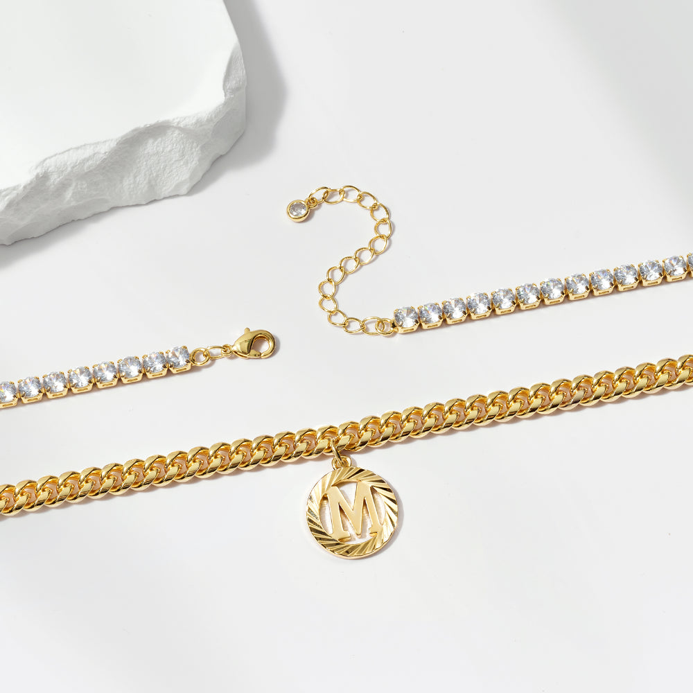 Personalized Initial Letter Anklet in gold