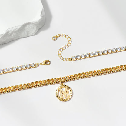 Personalized Initial Letter Anklet in gold