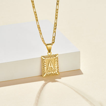 Timeless Initial Pendant 14K Gold Necklace for Men and Women