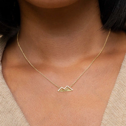 14K Gold Plated 'Keep Climbing' Pendant Necklace